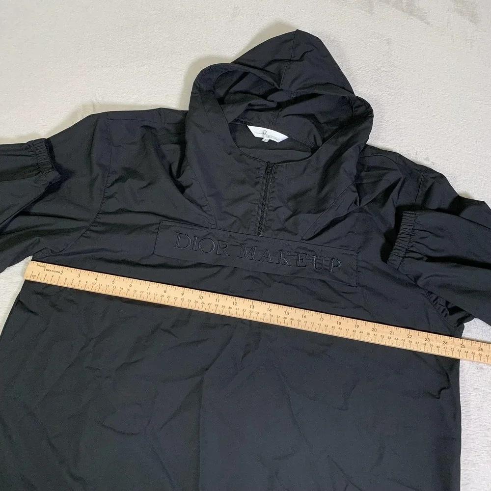 Dior Jacket Large Black Makeup Staff Uniform Hooded 1/4 Zip Pullover Anorak